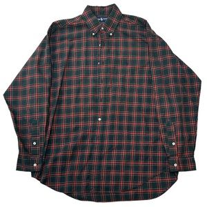 (SOLD) Ralph Lauren Blake Men’s Red Black Plaid Long Sleeve Button Down Size L